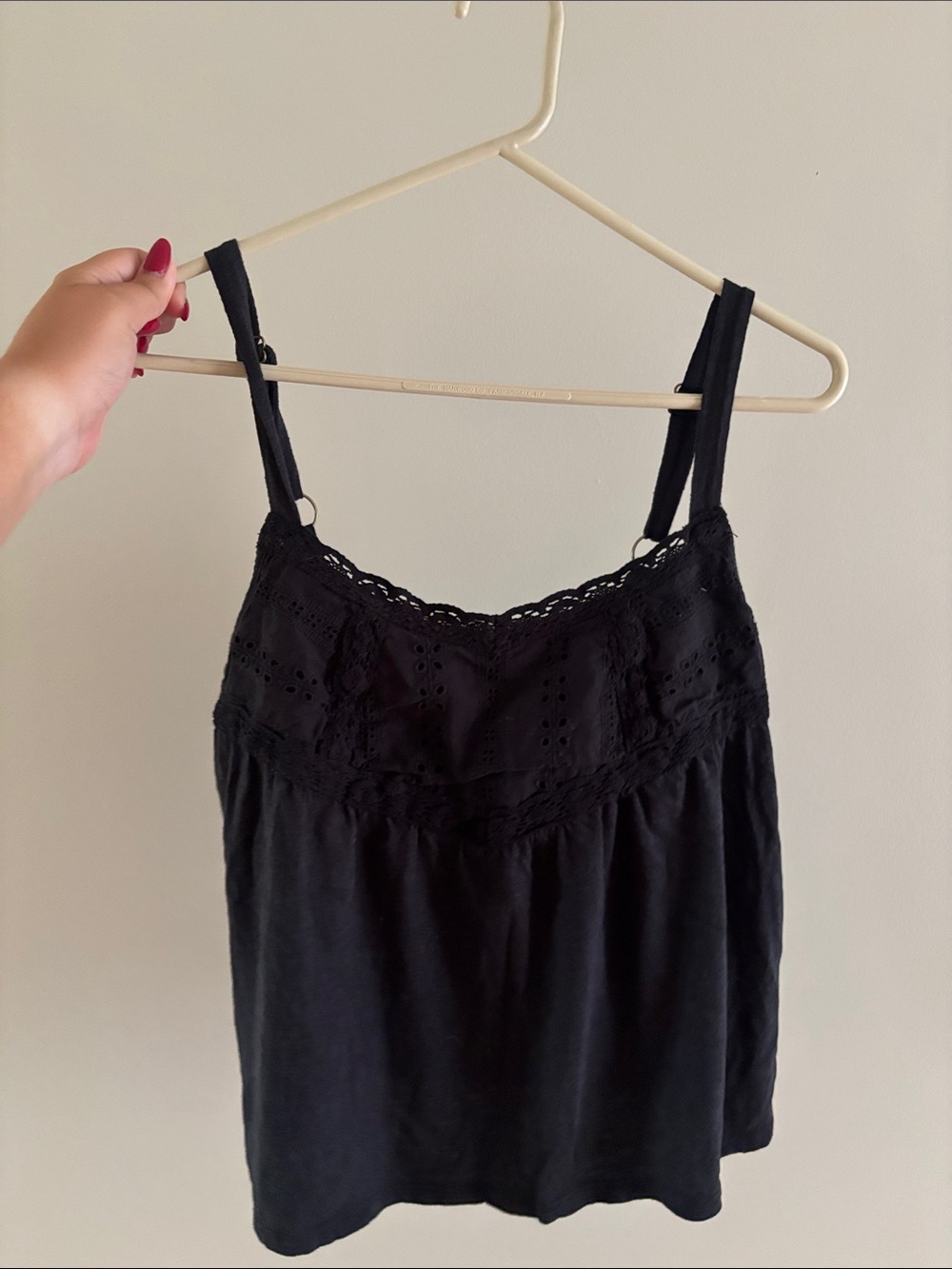 Rewind Black Lace-Trim Tank Top
